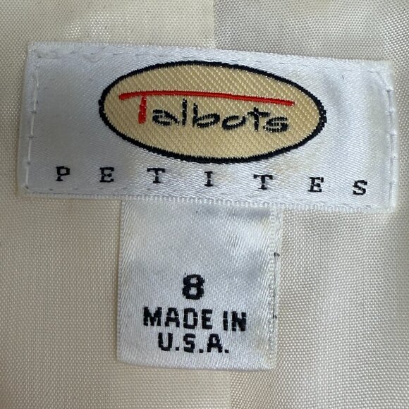 Women's TALBOTS‎ Shimmery Gold Striped Blazer- Size 8 - Picture 8 of 9